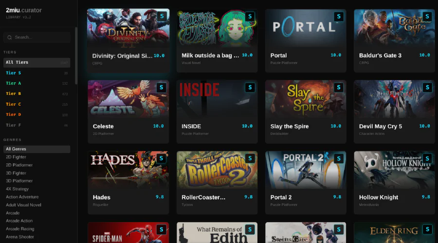 Main Screen - Tier List